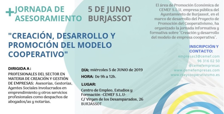Jornada a Burjassot sobre creació i desenvolupament del model cooperatiu per a professionals de l'assessorament